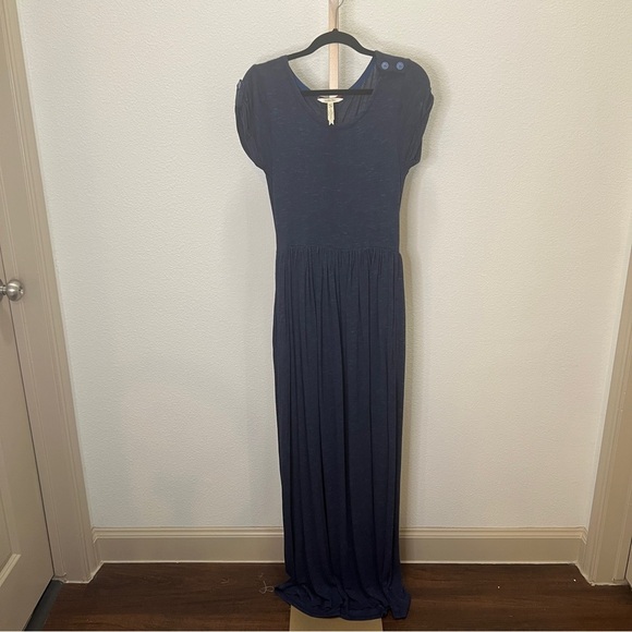 Matilda Jane Dress Viscose jersey blend extra long length Navy Small - Picture 1 of 9
